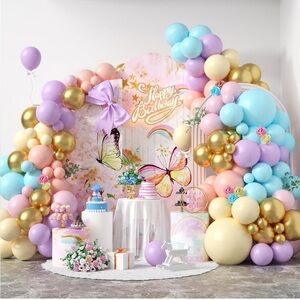 Pastel Balloon Arch Kit Macaron Rainbow Party Garland Set NEW
